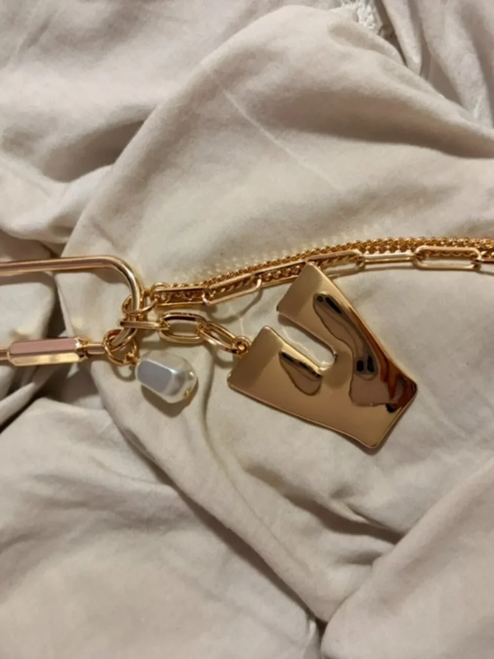 Free People Gold Tone Letter V Charm Bag Charm